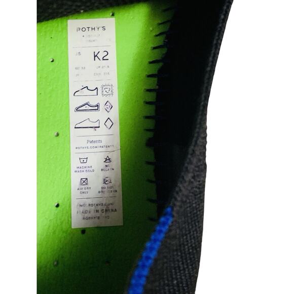 Rothy's The Kids Sneaker Black Casual Slip On Shoes Youth Size 2 Loafers - Picture 6 of 6